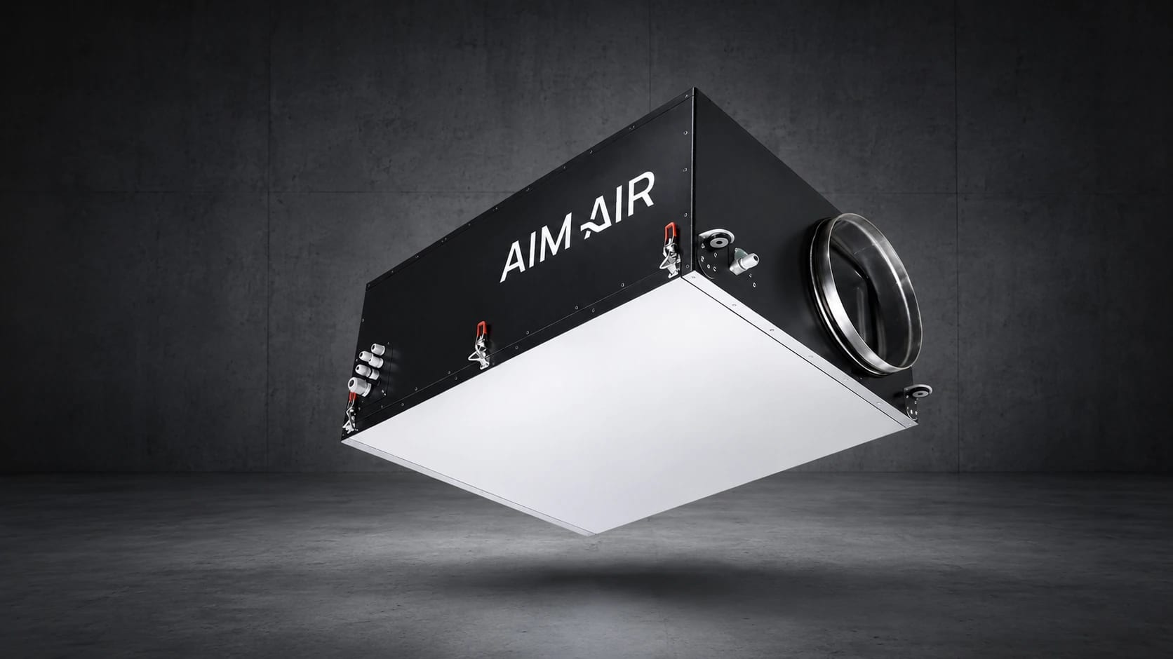 Приточная установка AIM AIR на тёмном фоне